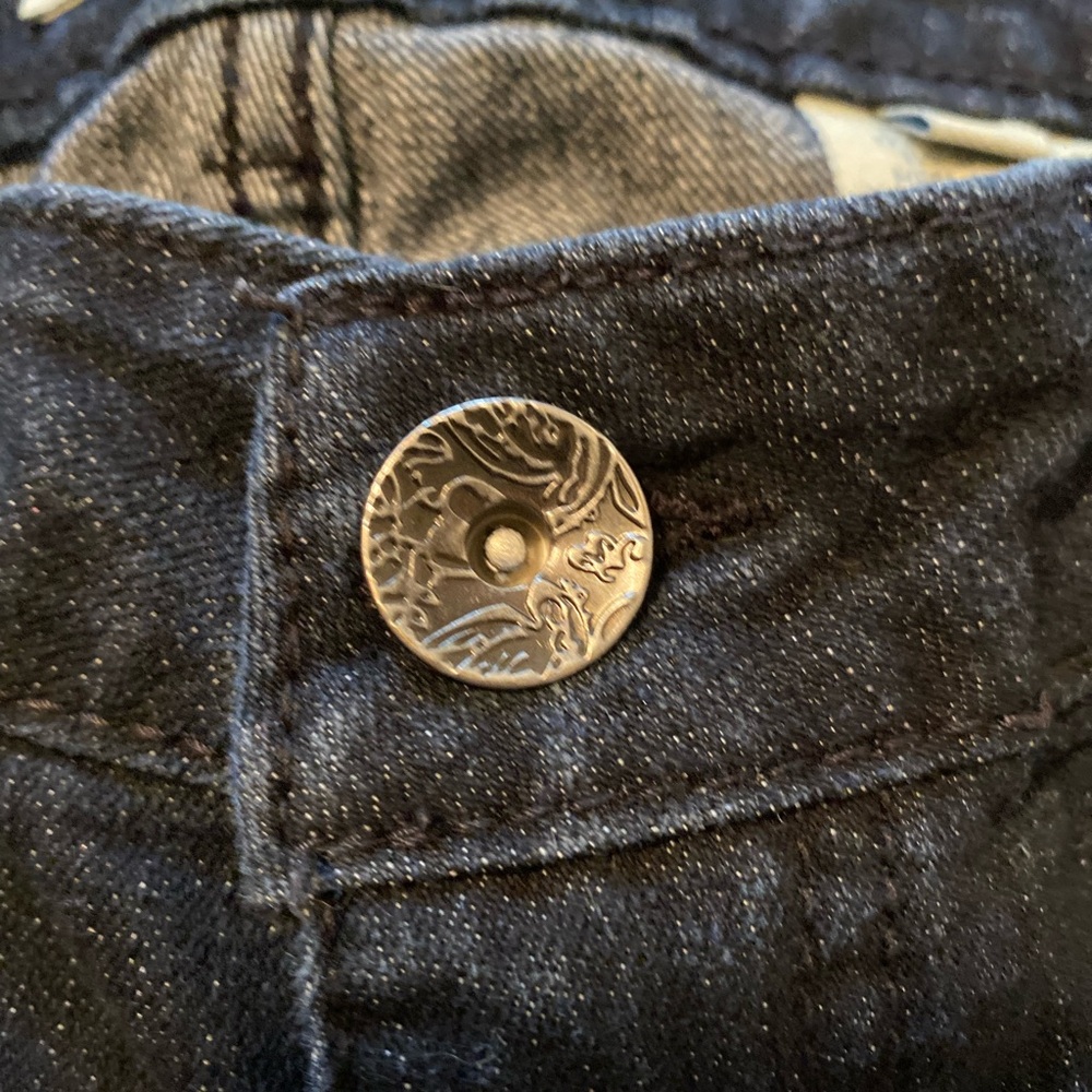 Paris Blues Zip Button Straight Leg/ Skinny Cotton Jeans Black Junior Size 1 - Picture 8 of 8